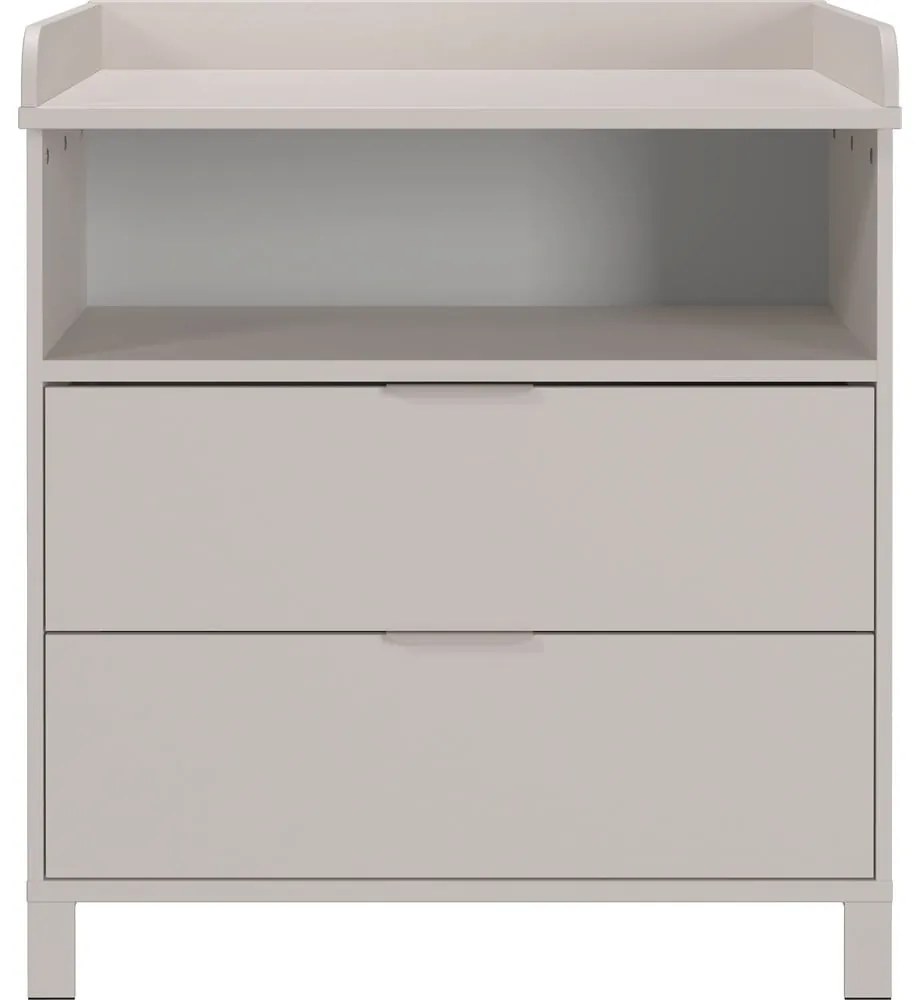 Кремав детски скрин с маса за преповиване 89x102x77 cm Alkmaar – Germania