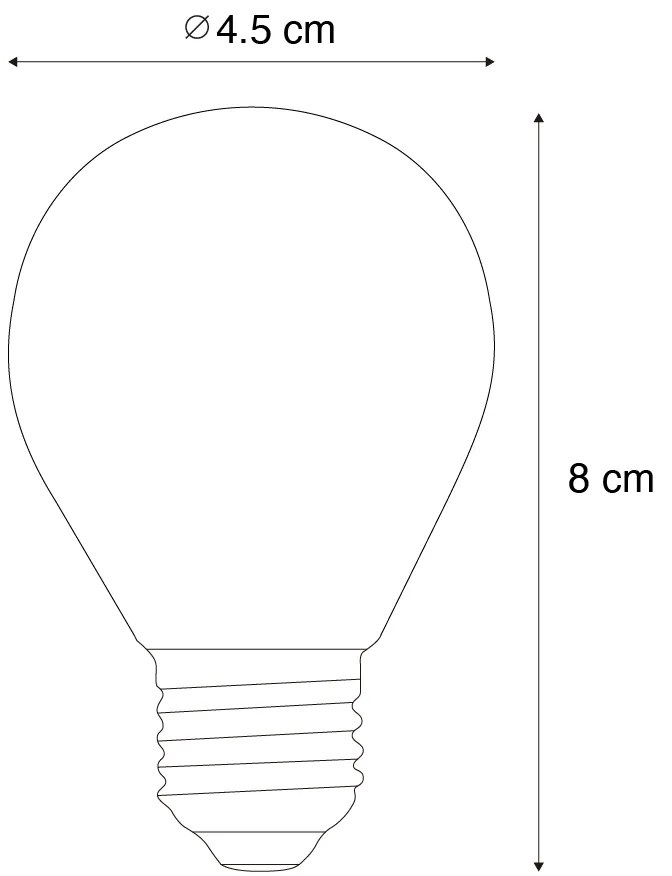 Комплект от 5 E27 димируеми LED крушки P45 прозрачно стъкло 3W 250 lm 3000K
