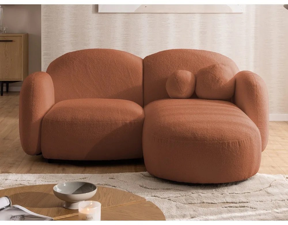 Теракотен ъглов диван от букле (десен ъгъл) Orbit – Ropez