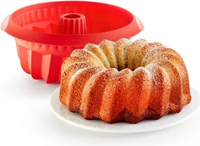 Форма за печене Lekue 1009483, Ø22 см, Платинен силикон, От -60°C до +220°C, Червен