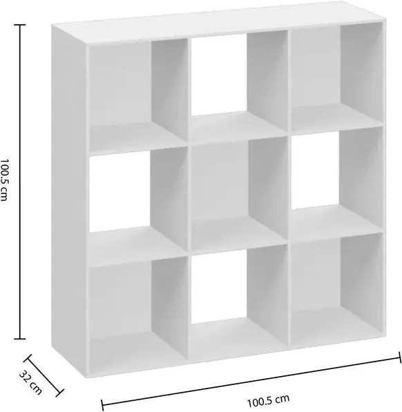 Рафт 5five Mix'n Modul, 9 отделения, MDF, 101x32x101 cm - Дървесен
