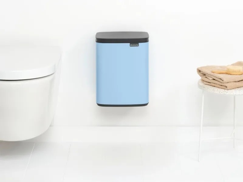 Кош за боклук Brabantia Bo Small 1006631, 7 л, Плавно и безшумно отваряне, Противоплъзгаща основа, Светлосин