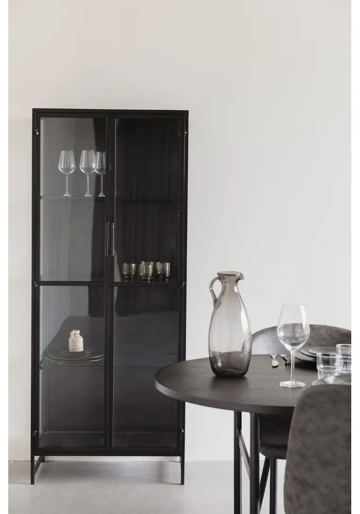 Черна метална витрина 70x170x35 cm Rob – White Label