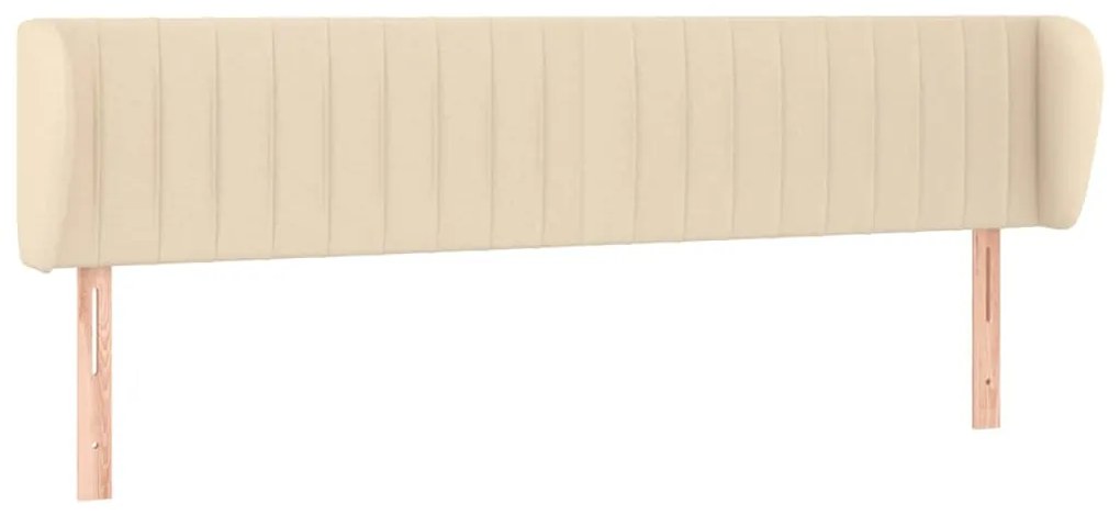 3117393 vidaXL Горна табла за легло с уши, кремава, 163x23x78/88 см, плат