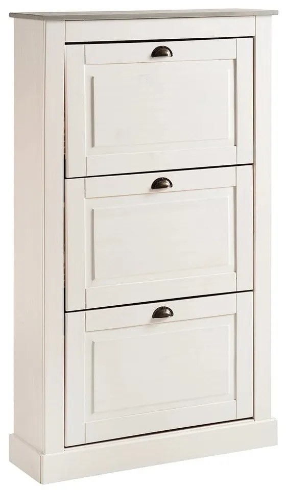 Бяла накланяща се стойка за обувки от масивен бор Toby – Støraa