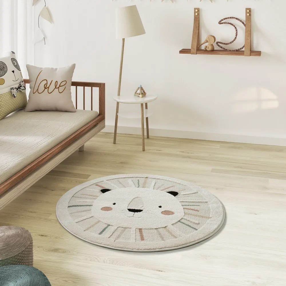 Кремав детски килим ø120 cm Clown – Universal