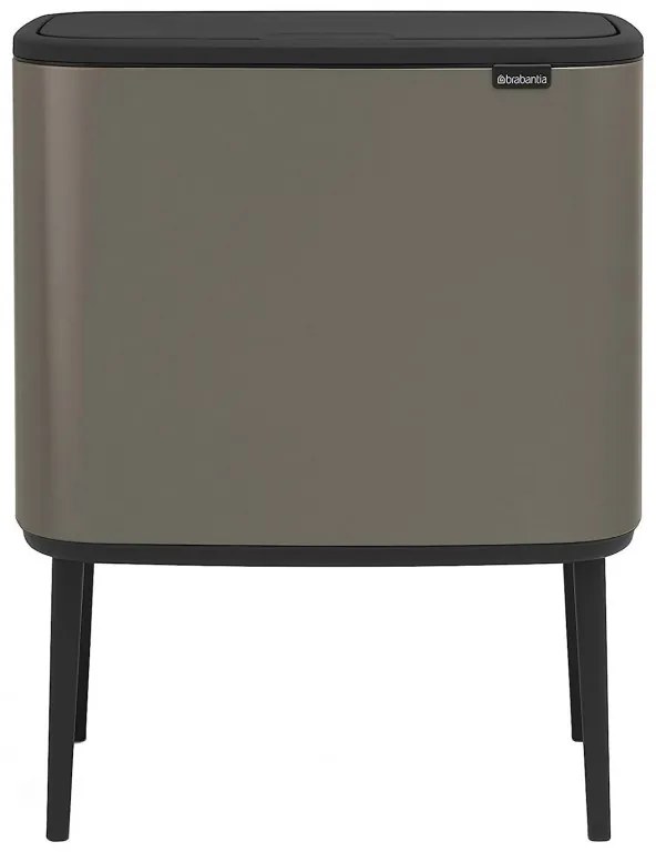 Кош за боклук Brabantia Bo Touch 651113, 11+23 л, Плавно и безшумно отваряне, Голям отвор, Сив