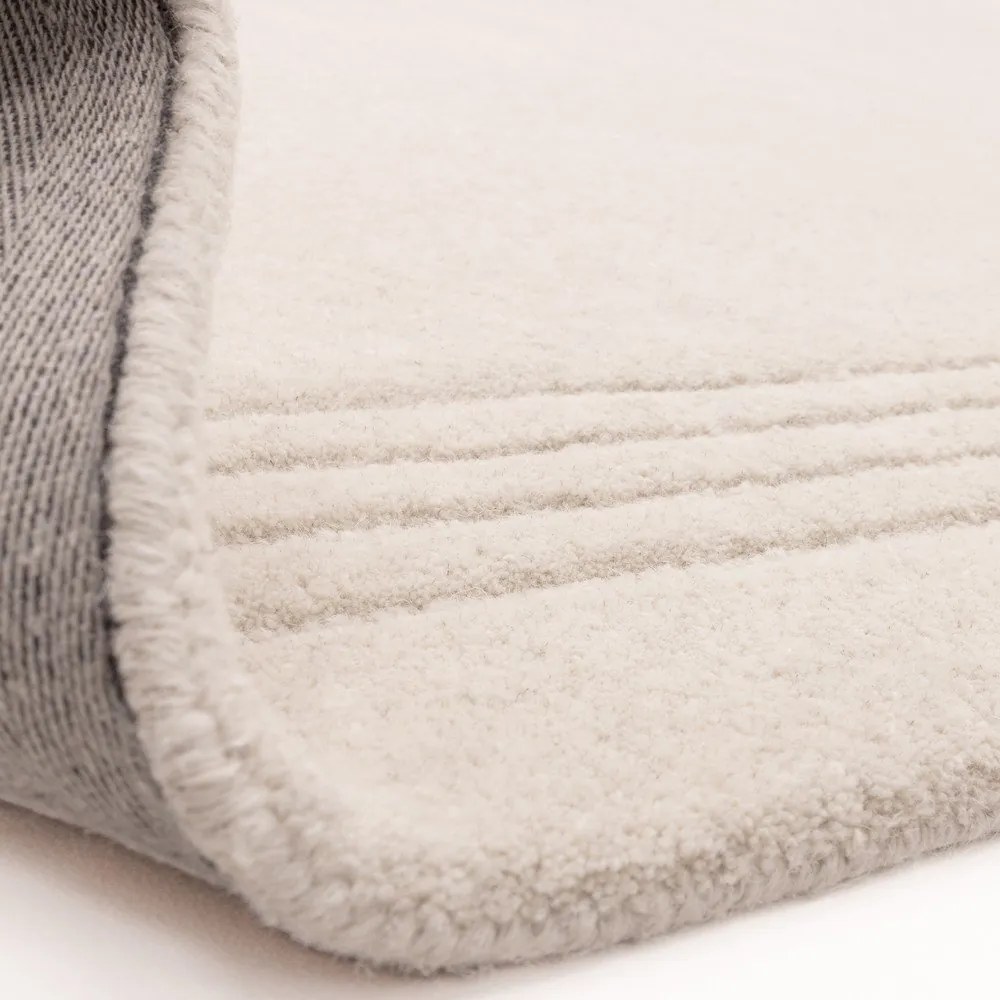 Ръчно изработен вълнен килим в цвят слонова кост 120x170 cm Orlo Ivory – Asiatic Carpets