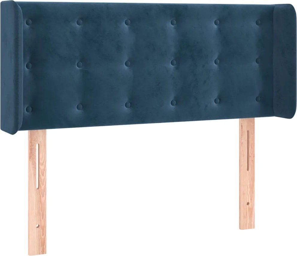 3119248 vidaXL Горна табла за легло, тъмносиня, 103x16x78/88 см, кадифе