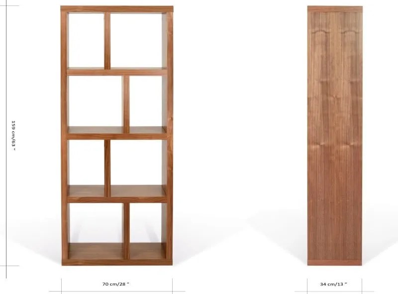 Кафява библиотека от декор от орех 70x159 cm Berlin – TemaHome