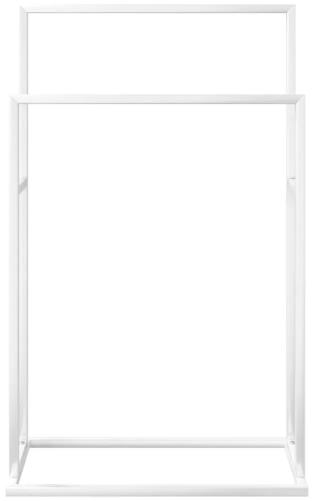 Свободностояща поставка за кърпи, бяла, 48x24x78,5 см, желязо