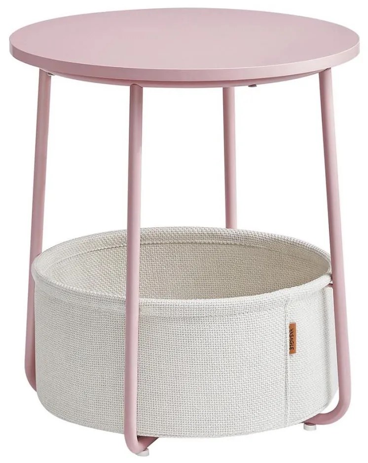 Странична масичка NOIRA, розова/бяла