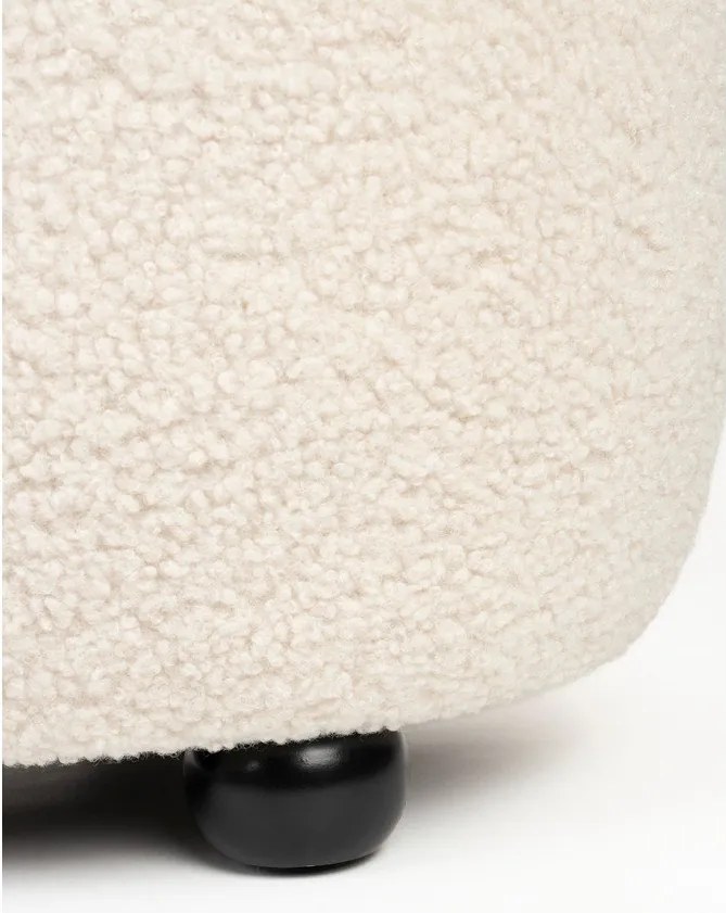 Кремава подплатена пейка от прежда с примки от букле Noxx – White Label