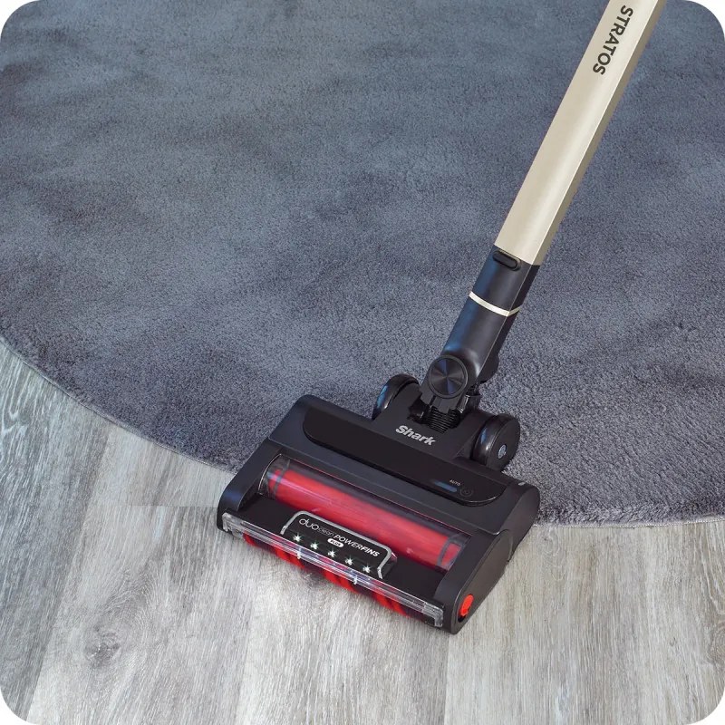 Вертикална прахосмукачка Shark Stratos True Pet Flexology IZ400EUT, 309W, 0.7L, Автономия 60 мин, Clean Sense IQ, Pet Pro, LED, Powerfins, Тъмносив/шампанско