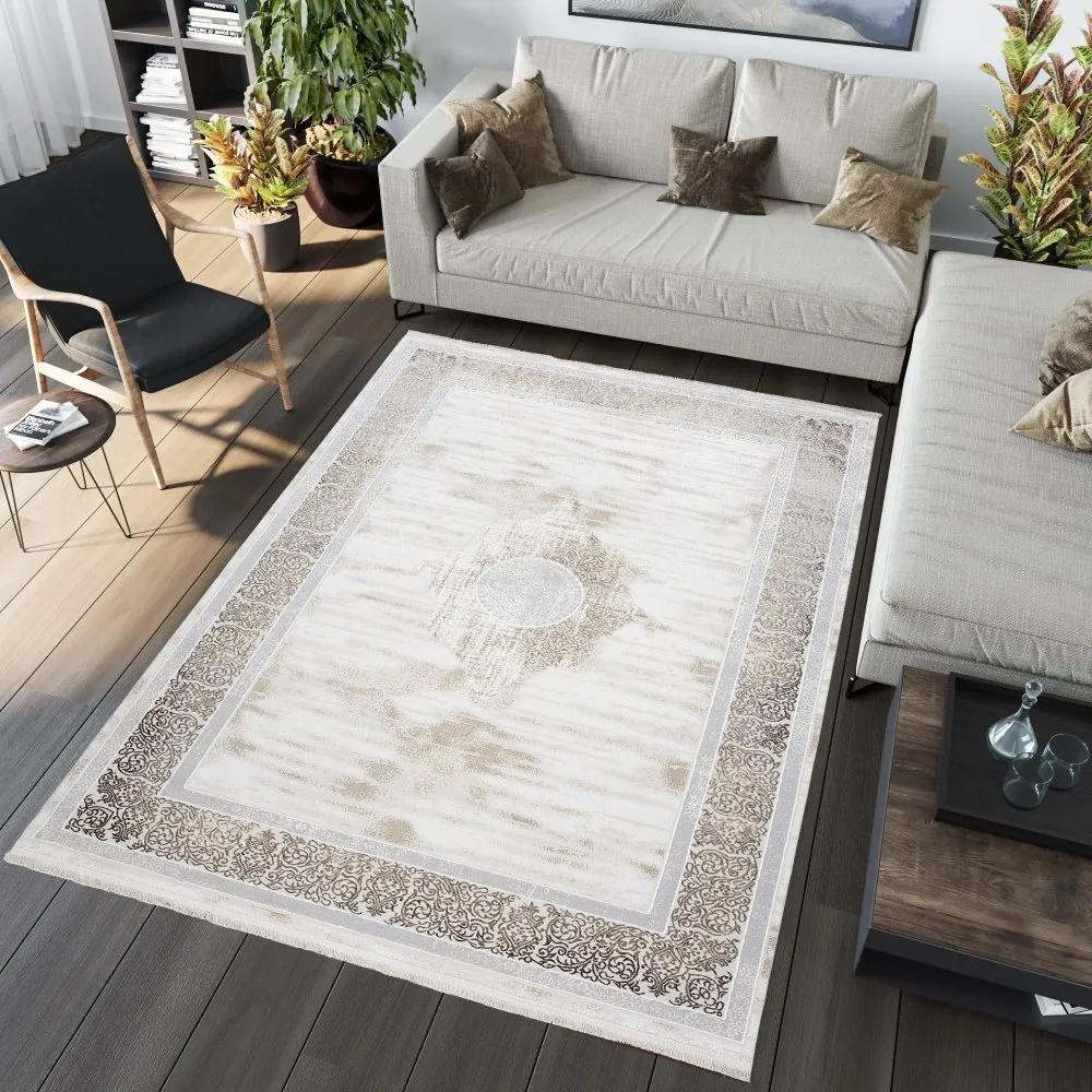 Изящен кремав килим с орнаменти Ширина: 80 см | Дължина: 150 см