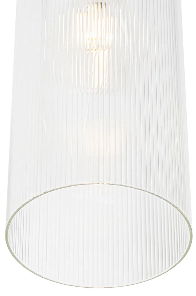 Висяща лампа в стил арт деко златиста със стъкло 4-светлина - Laura