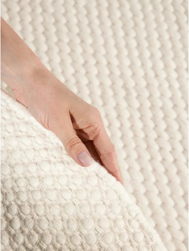 Кремав ръчно изработен вълнен кръгъл килим ø 160 cm Lyon Beans – Elle Decoration