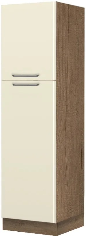 Висок подов шкаф Modena K21-60-2KF-Oak - White glossy