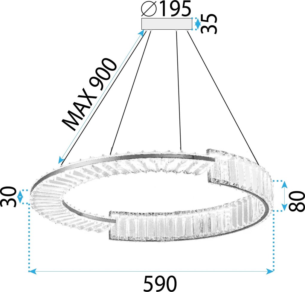 Лампа LED APP1528-CP60 GOLD