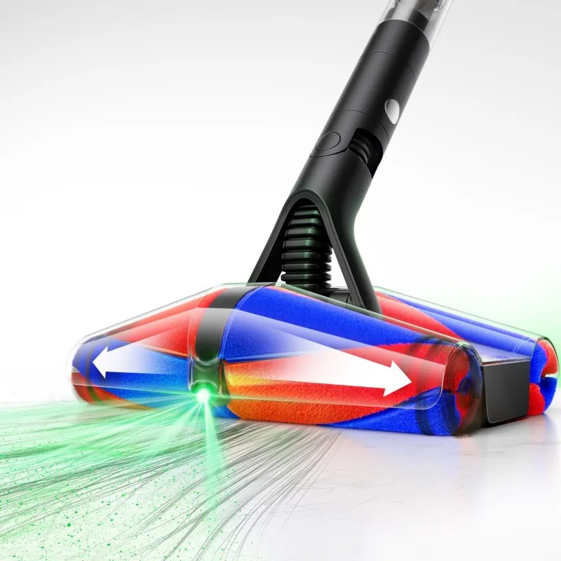Вертикална прахосмукачка Dyson PencilVac Fluffycones 492689-01, 55 AW, 30 мин, 80 мл, 140000 Hyperdymium™, Ултратънък дизайн, LED осветление, Черен