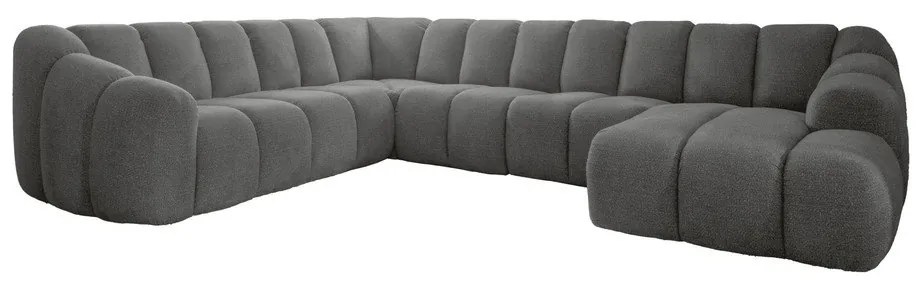 Сив ъглов диван (ляв ъгъл/U форма) Shell – Miuform