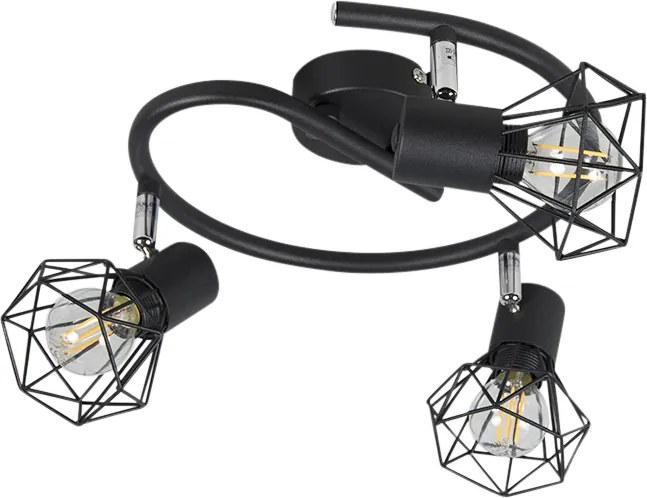 Умен прожектор черен въртящ се и накланящ се, включително 3 Wifi P45 - Mosh