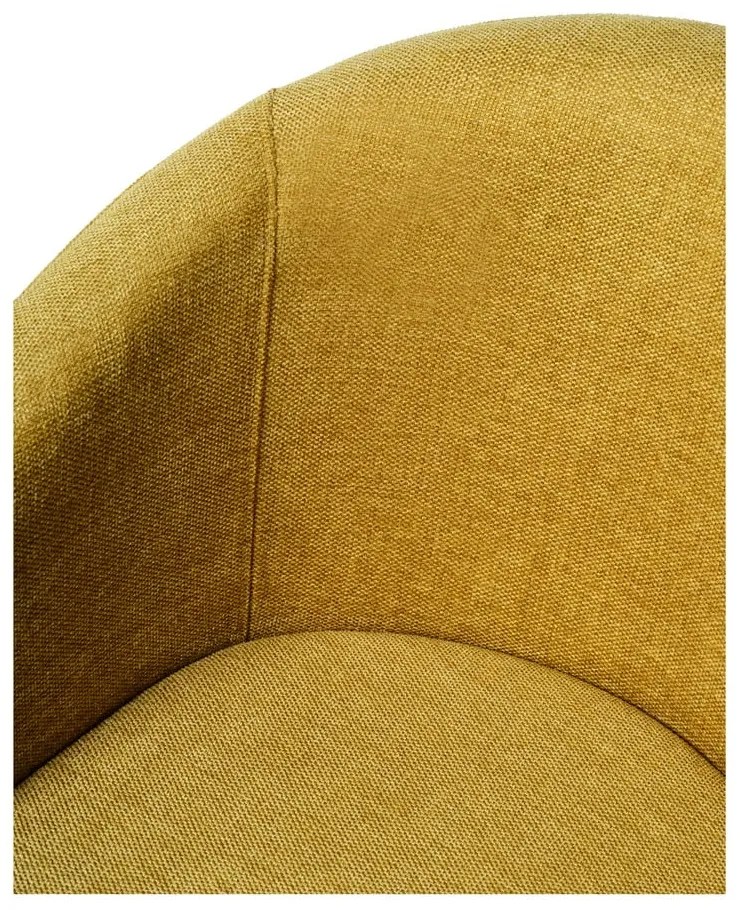 Тапициран трапезен стол с подлакътници в цвят горчица Easton – Unique Furniture