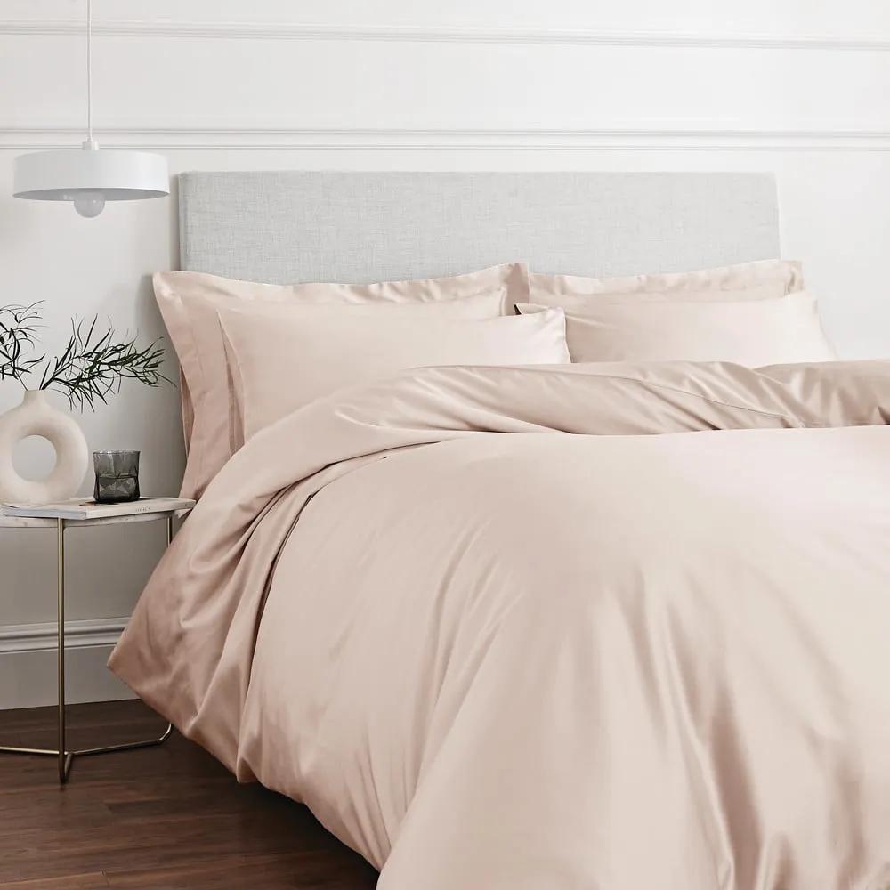 Бежово спално бельо от памучен сатен Classic, 135 x 200 cm - Bianca