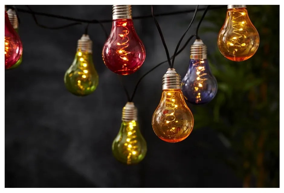 Цветна слънчева LED светлинна верига, подходяща за използване на открито, с дължина 1,9 м Glow - Star Trading