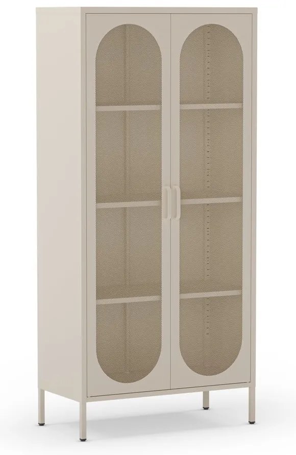 Кремаво метално шкафче 80x170x40 cm Diora – Marckeric