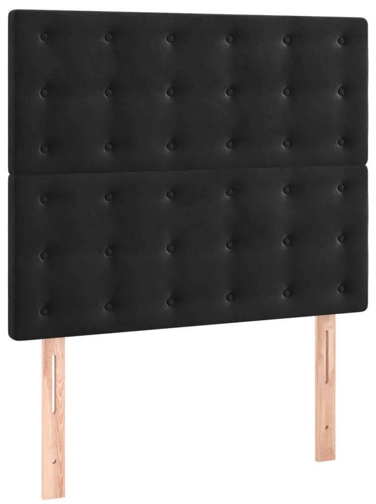 3116804 vidaXL Табла за легло, черна, 90x5x118/128 см, кадифе