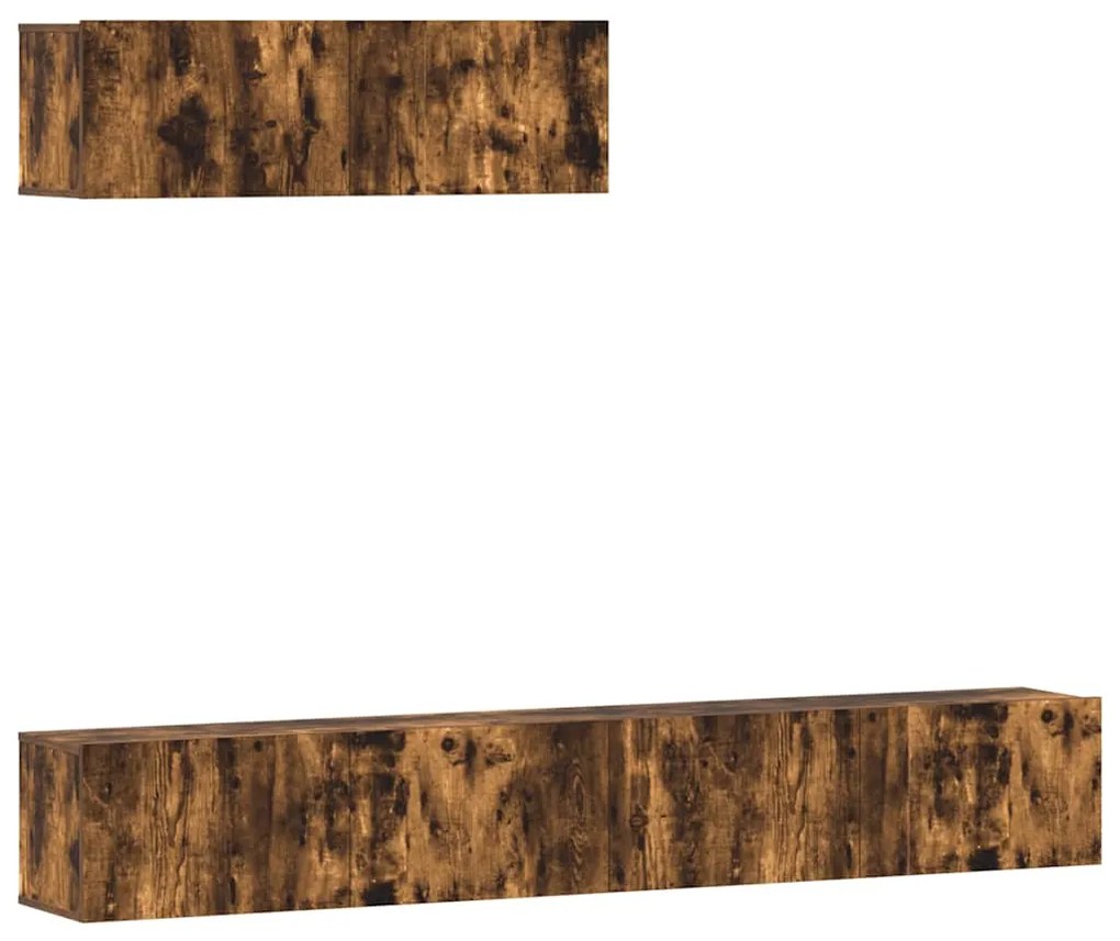 3114483 vidaXL Комплект ТВ шкафове от 3 части, опушен дъб, инженерно дърво