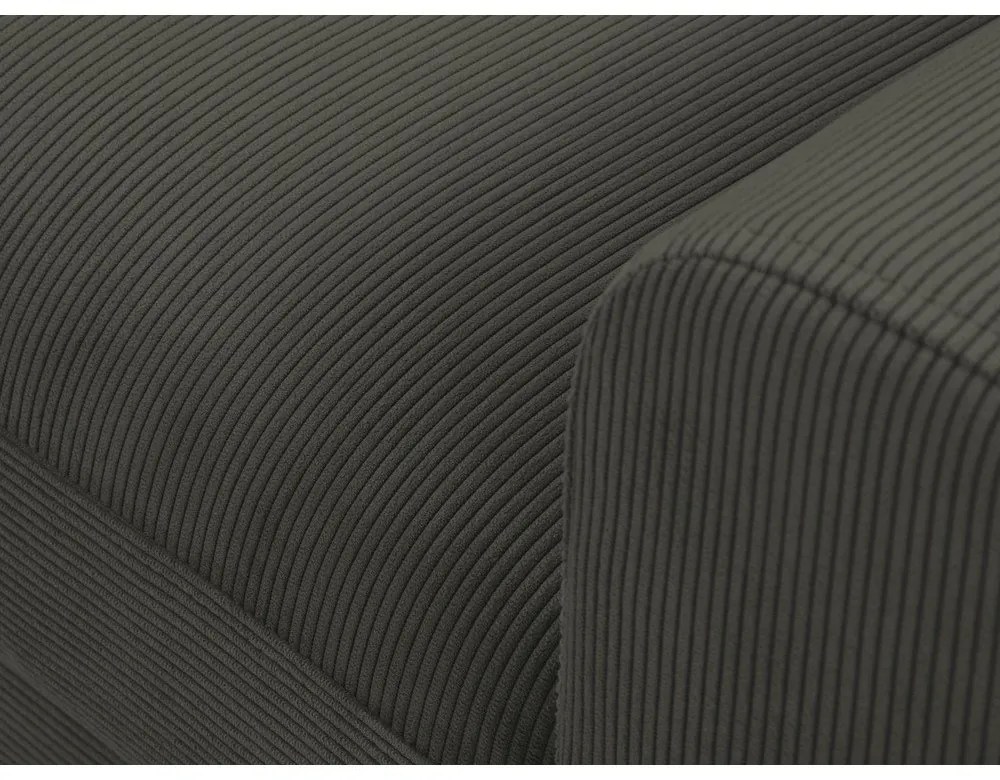 Черен разтегателен ъглов диван с място за съхранение от рипсено кадифе (ляв ъгъл) Kyoto – Cosmopolitan Design