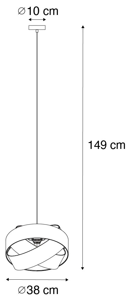 Модерна висяща лампа черна - Cloth