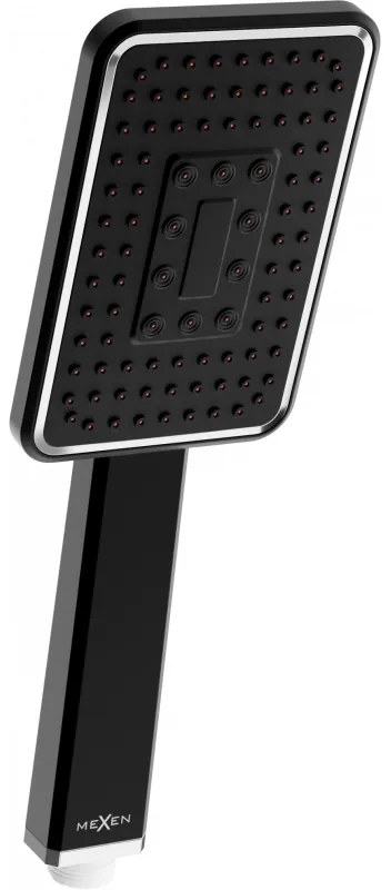 Mexen R-54 еднофункционална душ глава, черна/хром - 79554-71