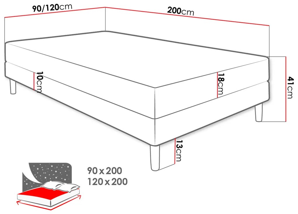 Тапицирано легло Hot I-Green-120 x 200