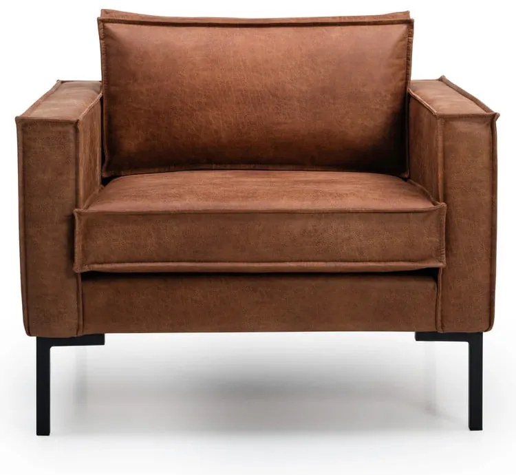 Кафяв фотьойл от изкуствена кожа Rate - Scandic