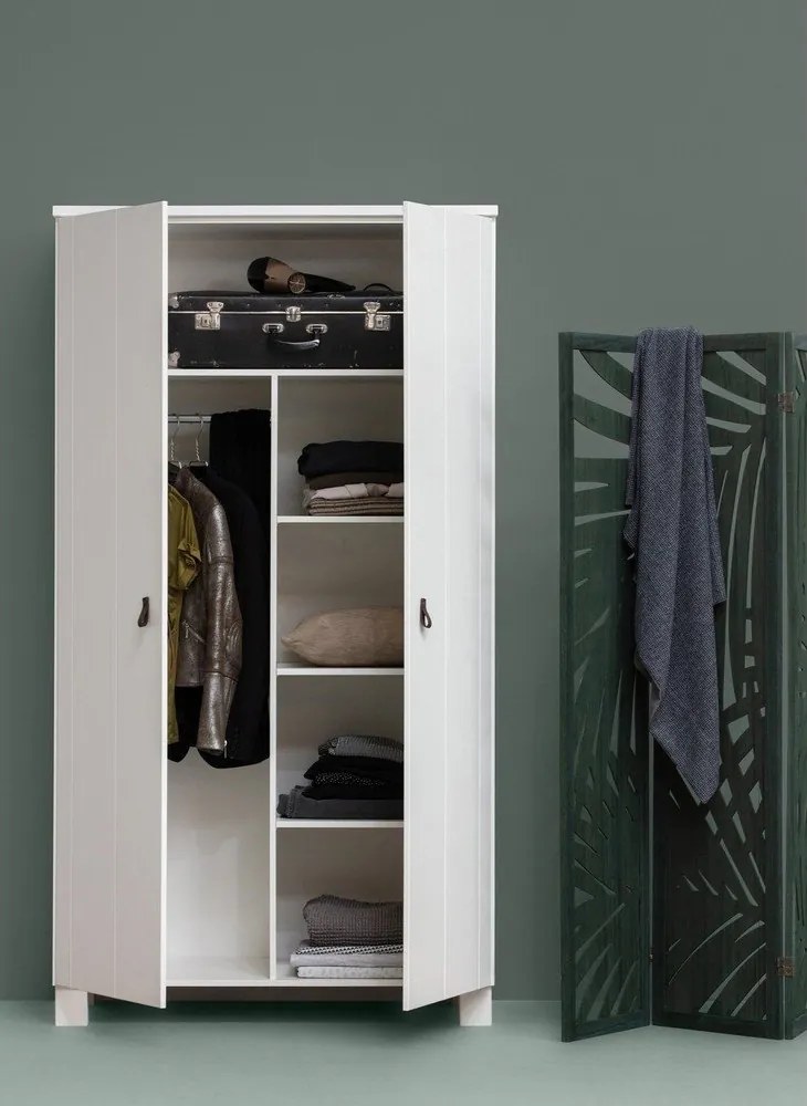 Гардероб от бял бор 111x202 cm Ties - WOOOD