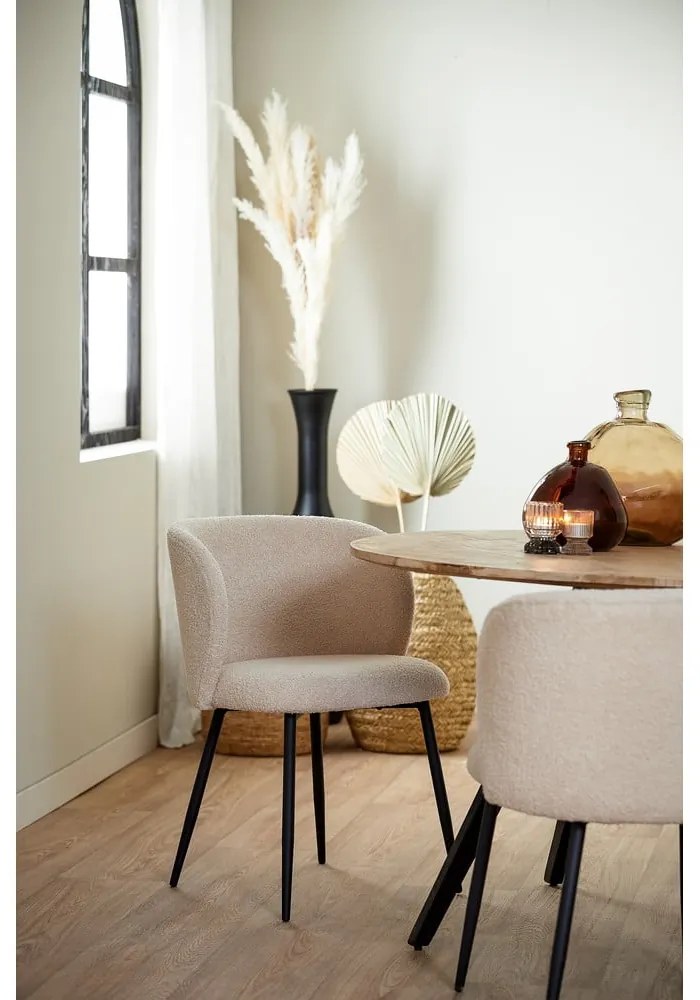 Бежов тапициран трапезен стол Elyna – Light &amp; Living