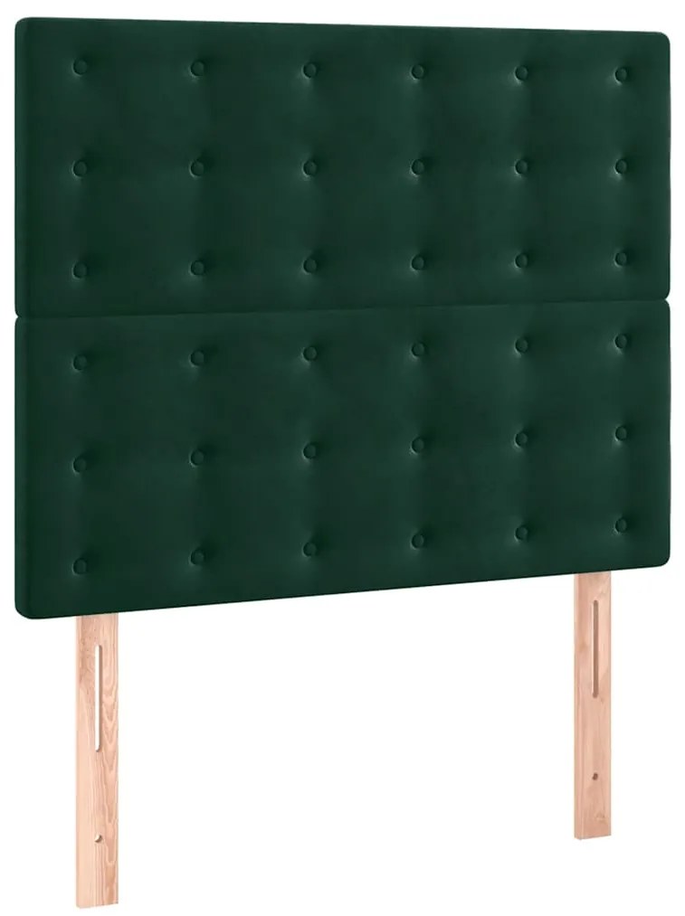 3116811 vidaXL Табла за легло, тъмнозелена, 100x5x118/128 см, кадифе