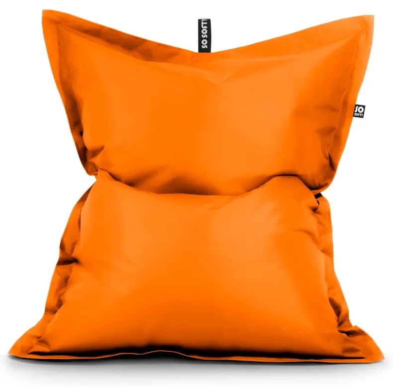 Оранжев пуф от изкуствена кожа Pad XXL – So Soft?