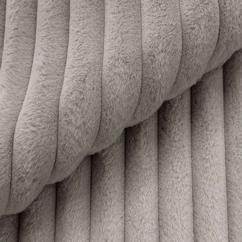 Светлосив ъглов диван от рипсено кадифе (ляв ъгъл/U форма) Justin – Ropez