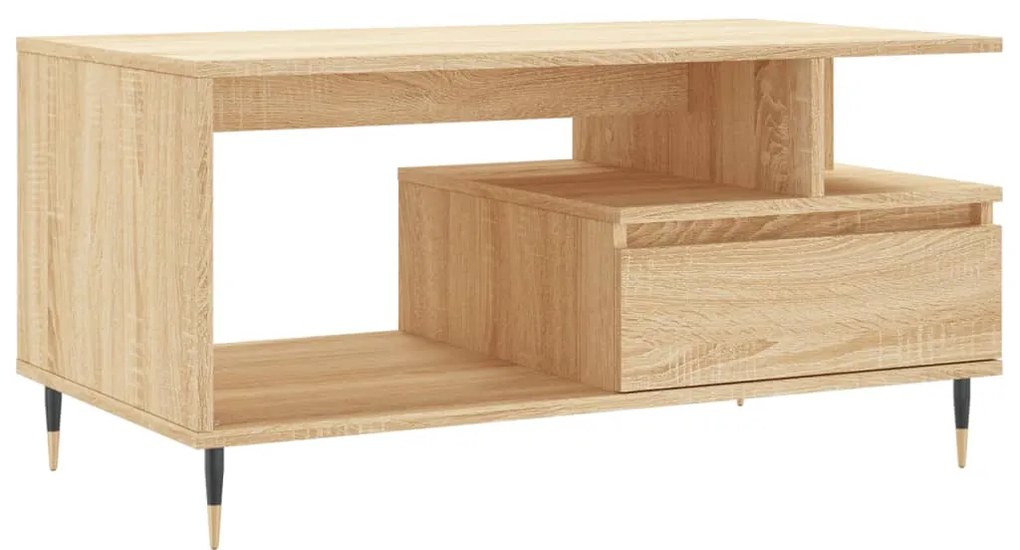 831015 vidaXL Кафе маса, дъб сонома, 90x49x45 см, инженерно дърво