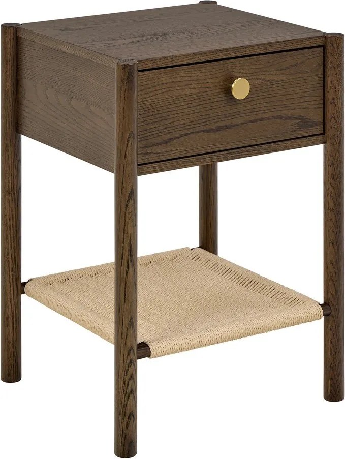 Нощно шкафче от декор от дъб в тъмно естествен цвят Monfort – Actona
