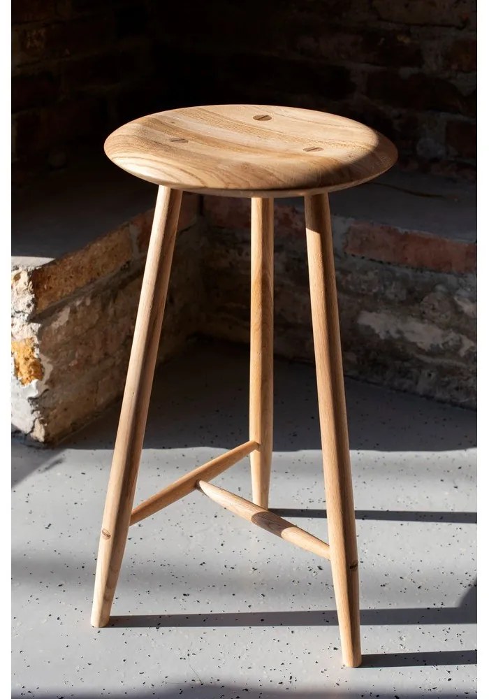 Бар стол от масивен дъб в естествен цвят (височина на седалката 75 cm) Blanc – Gazzda