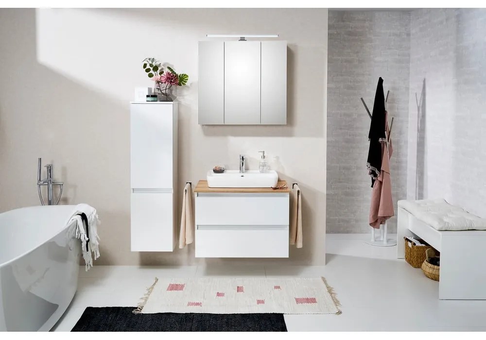 Бял висящ шкаф за баня 35x125 cm Set 360 - Pelipal