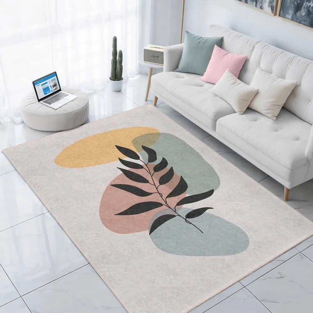 Кремав килим подходящ за пране 120x180 cm Illustrated Autumn – Mila Home