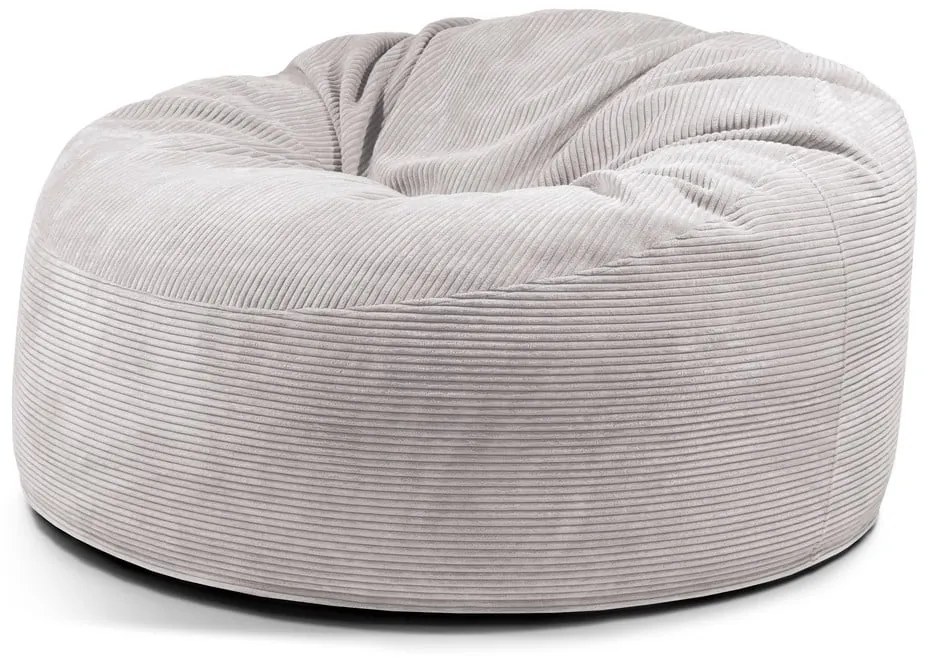 Светлосив пуф от рипсено кадифе Om 135 – SLOWDOWN