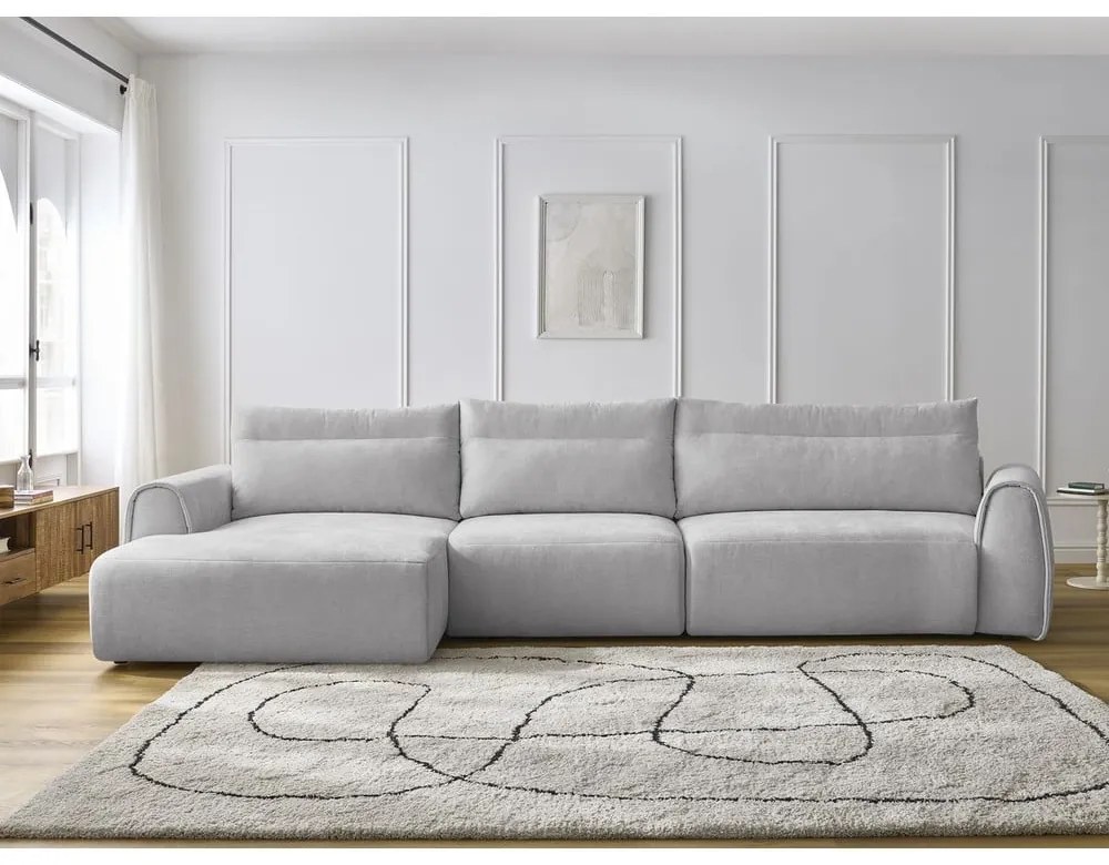 Светлосив ъглов диван Aden – Bobochic Paris