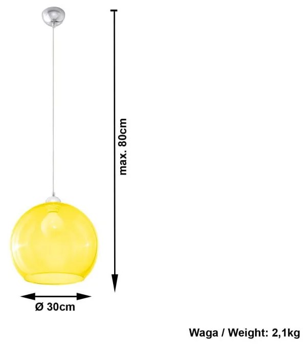 Жълто таванно осветително тяло Bilbao - Sollux